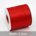 0.3cm thin red polyester satin ribbon roll for gift wrapping and DIY crafts spool - 0.3cm (500 Yards/Roll) / Red