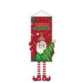 Striscione natalizio rosso con Babbo Natale e gambe lunghe per decorazioni festa - 110*40cm / 09 Elfo Modello A