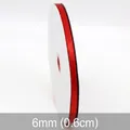 0.6cm width red double-faced polyester satin ribbon roll for gift DIY wrapping decor - 0.6cm / Red
