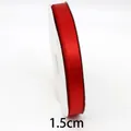High-quality red polyester satin ribbon roll for gift wrapping, 1.5cm width variant - 1.5cm / Red