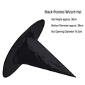Black pointed Halloween witch hat costume accessory, 36cm height and 38cm wide base - Witch Hat / One Size / Black