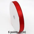 Double-sided red polyester satin ribbon roll for gift wrapping and DIY, 2cm width - 2.0cm / Red