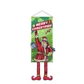 Striscione appeso Babbo Natale cartone animato con scritta Buon Natale - 110*40cm / 013 Nuovo Babbo Natale Modello