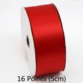 5cm wide premium red double-faced polyester satin ribbon roll for gift wrapping DIY - 5cm / Red
