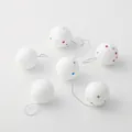 Set de bolas de Navidad de espuma blanca con lentejuelas y lazos plateados - 6 Piezas Bolas de Espuma Blancas 4CM