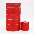 Red polyester double-sided satin ribbon rolls in multiple widths for gift wrapping - Double Sided Polyester Ribbon / 0.6cm