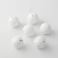 Juego de 6 bolas de Navidad de espuma blanca con lentejuelas de colores y lazo. - 6 Piezas Bolas de Espuma Blancas 5CM