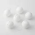 Set de 6 bolas de Navidad de espuma blanca con purpurina de colores y lazos - 6 Piezas Bolas de Espuma Blancas 6CM