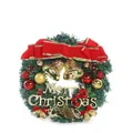 Decorative Christmas wreath with large red bow, golden bells, and Merry Christmas sign - Large Wreath / 60cm / 60cm Wreath