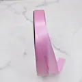 High-density pink satin polyester ribbon for gift wrapping and wedding flower bows - Style (D3-8022) / 1cm Wide (100 Yards/Roll) / Light Orchid