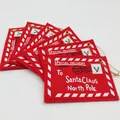 Red felt Christmas envelope ornaments for tree hanging candy and cards holder set of 6 - Envelope Pendant (074-35L-SD20) / 6 Pcs Set