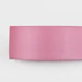 Close-up detail of 1.5cm high-density pink polyester satin ribbon for gift wrapping - 8032# Single Sided Satin / 1.5cm Wide * 100 Yards/Roll / Pink