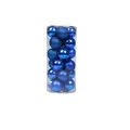 Pack of 24 royal blue Christmas ball ornaments with matte, glossy and glitter textures - 3cm / Shiny/Matte/Glitter Assorted Finish / Set of 24 / Dark Blue