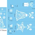 Weiße Weihnachts-Fensteraufkleber-Set mit Schneeflocken- und Glockenmotiven Maße - Stil 15 (Schneeglocke) / 20*30cm