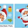 Set di adesivi statici per finestre Babbo Natale per decorazioni natalizie 229x186mm - Stile 1 (Babbo Natale) / 20*30cm