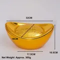 Grande lingotto d'oro decorativo in plastica per il Capodanno cinese, lunghezza 32 cm - Yuanbao 33cm