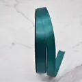 High-density dark teal blue polyester satin ribbon for luxury gift wrapping and decor - Style (D3-8133) / 1cm Wide (100 Yards/Roll) / Dark Green