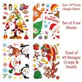 Set of 4 Christmas static window stickers with 49 colorful cartoon patterns 24x32cm - 4pcs / H Set
