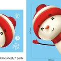 Adesivo statico natalizio pupazzo di neve, foglio 267x186mm con 7 pezzi inclusi - Stile 6 (Pupazzo di Neve) / 20*30cm