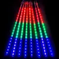 Waterproof LED meteor shower lights in RGB colors for outdoor holiday garden decoration - 30cm 8 Tubes / Round Plug / Colorful