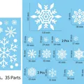 Dimensioni dettagliate per il set di adesivi natalizi con fiocchi di neve da 35 pezzi - Stile 11 (Fiocco di Neve) / 20*30cm