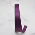Elegant dark purple high-density polyester satin ribbon for gift wrapping and bows - Dark Purple Style (D3-8155) / 1cm Wide (100 Yards/Roll) / Deep purple