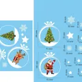Adesivi natalizi statici con Babbo Natale, renne, fiocchi di neve e varie dimensioni - Stile 9 (Fiocco di Neve a Palla) / 20*30cm
