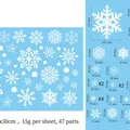Set di adesivi statici per finestre con fiocchi di neve natalizi e dimensioni 47 pezzi - Stile 10 (Fiocco di Neve) / 20*30cm