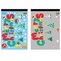 Christmas static window stickers set featuring trees and snowflakes, 25x35cm sheet. - Merry Christmas (XC061)