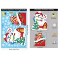 Christmas window stickers set featuring penguin and house with layout and size details - Christmas Penguin (XC062)