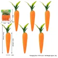 Set mit 6 realistischen orangefarbenen Schaumstoff-Karotten für die Osterdekoration - No Glitter No Wire Style / 15cm 6PCS Ostern Normale Karotte