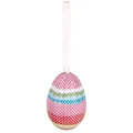 Colorful polka dot Easter egg hanging ornament with pink ribbon decoration. - 4*6cm / Striped Polka Dot Style (01) / 1 Piece
