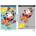 Santa Claus and reindeer Christmas window sticker sheet with dimensions - Sleigh Santa (XC064)