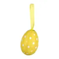 Yellow polka dot foam Easter egg ornament with hanging ribbon for festive party DIY décor - 4*6cm / 1 Piece / Polka Dot Yellow
