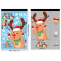 Christmas reindeer and snowflake static window stickers dimensions and layout guide - Elk (XC065)