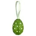 Green polka dot Easter egg ornament with hanging ribbon for party decor - 4*6cm / 1 Piece / Green Polka Dot