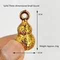 Pendentif décoratif mini gourde plaqué or avec caractère Fu pour artisanat du Nouvel An - Petite calebasse