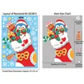 Christmas static window stickers featuring penguin stocking design with full size measurements - Christmas Sock (XC067)