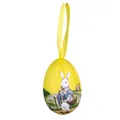 Decorative yellow hanging Easter egg ornament featuring a vintage rabbit illustration - 5*7cm / Single Bunny Yellow / 1 Piece