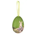 Decorative green hanging Easter egg with vintage bunny illustration for party decor - 5*7cm / Single Bunny Green / 1 Piece