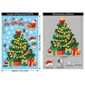 Christmas window static stickers featuring Santa Claus and reindeer with size details - Christmas Tree (XC070)