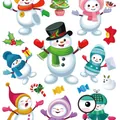Adorable cartoon Christmas snowman static window stickers for holiday home decoration - Christmas Static Cling (F-02) / 32x24cm