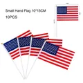 Small US hand-held flags set of 10 pieces with dimensions 10x15cm for decoration - Small Handheld Flag (10 Pack) / 10x15cm