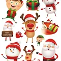 Collection of cute Christmas static glass stickers with Santa, Reindeer and Snowman - Christmas Static Cling (F-03) / 32x24cm