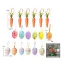 Dekoratives Oster-Set mit 12 bunten Glitzereiern aus Schaumstoff und 6 künstlichen Karotten - Ei Karotte Combo Set (13CM) / 18er-Pack / Gemischte Farben