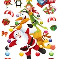 Festive Christmas static window clings with Santa and snowman characters - Christmas Static Cling (H-01) / 32x24cm