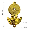 Pendentif traditionnel chinois doré en forme de pièce et lingot décor de Nouvel An avec tailles - Yuanbao gold coins