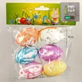 Dekoratives 6er-Set bunte Glitzer-Schaumstoff-Ostereier für festliche Osterdekorationen - Osterei (028-007) / 6 Stück/Packung (4*6cm)