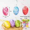 Bunte marmorierte Schaumstoff-Ostereier mit Aufhängeschleifen und 6er-Pack-Set - Osterei (028-055) / 6 Stück/Packung (4*6cm)