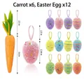 Buntes Set aus Ostereiern und Karotten aus Schaumstoff für Feiertagsdeko, 18 Teile - Osterei und Karotten Set (20#) / 18-teiliges Set